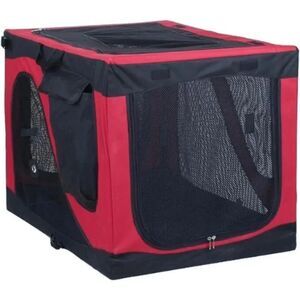 Captain Pet Soft Crate Black & Red Steel Frame Foldable Travel Pet House SU81